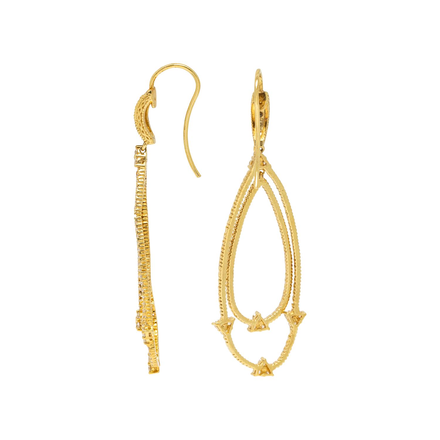 YELLOW GOLD AND DIAMOND EARRINGS