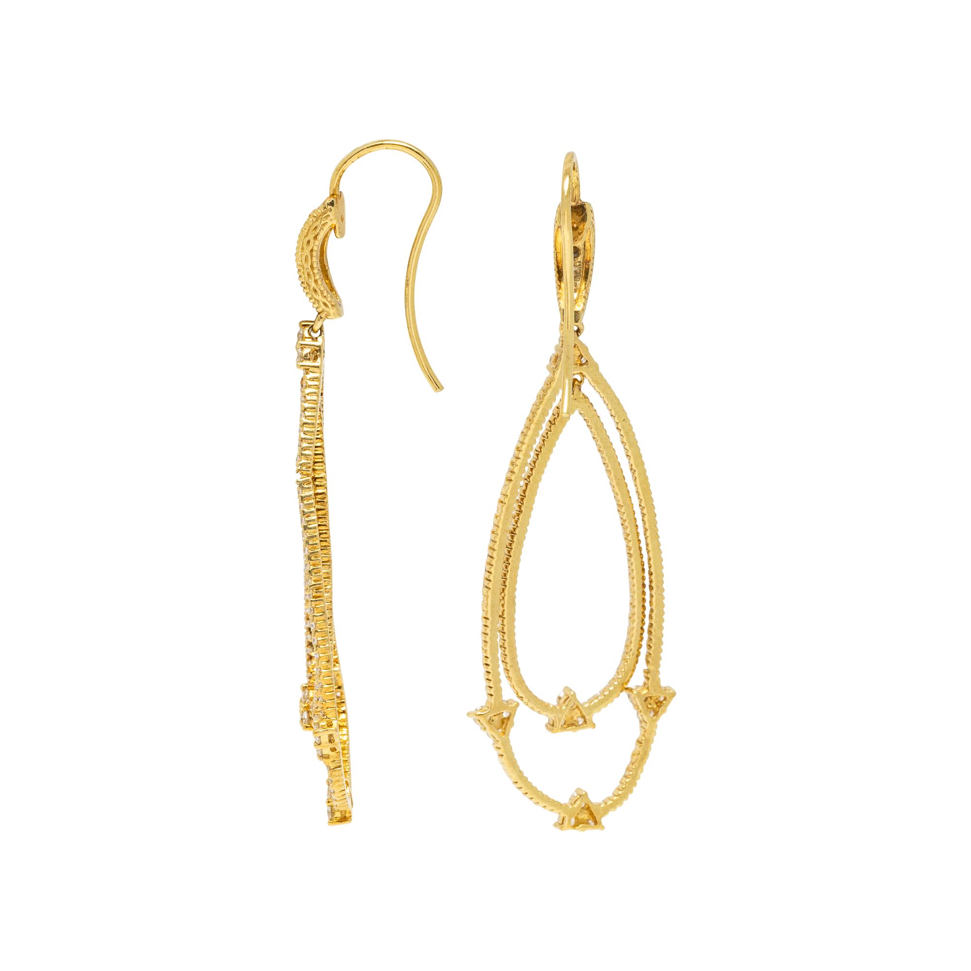 YELLOW GOLD AND DIAMOND EARRINGS