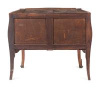 A Louis XV Style Gilt Bronze-Mounted Marquetry Marble-Top Commode