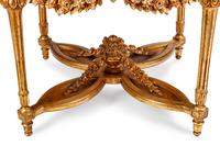A Louis XVI Style Giltwood Marble-Top Center Table