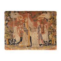 A Pair of George III Style Tapestry-Upholstered Walnut Foot Stools