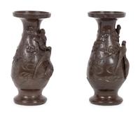 A Pair of Chinese Bronze Vases