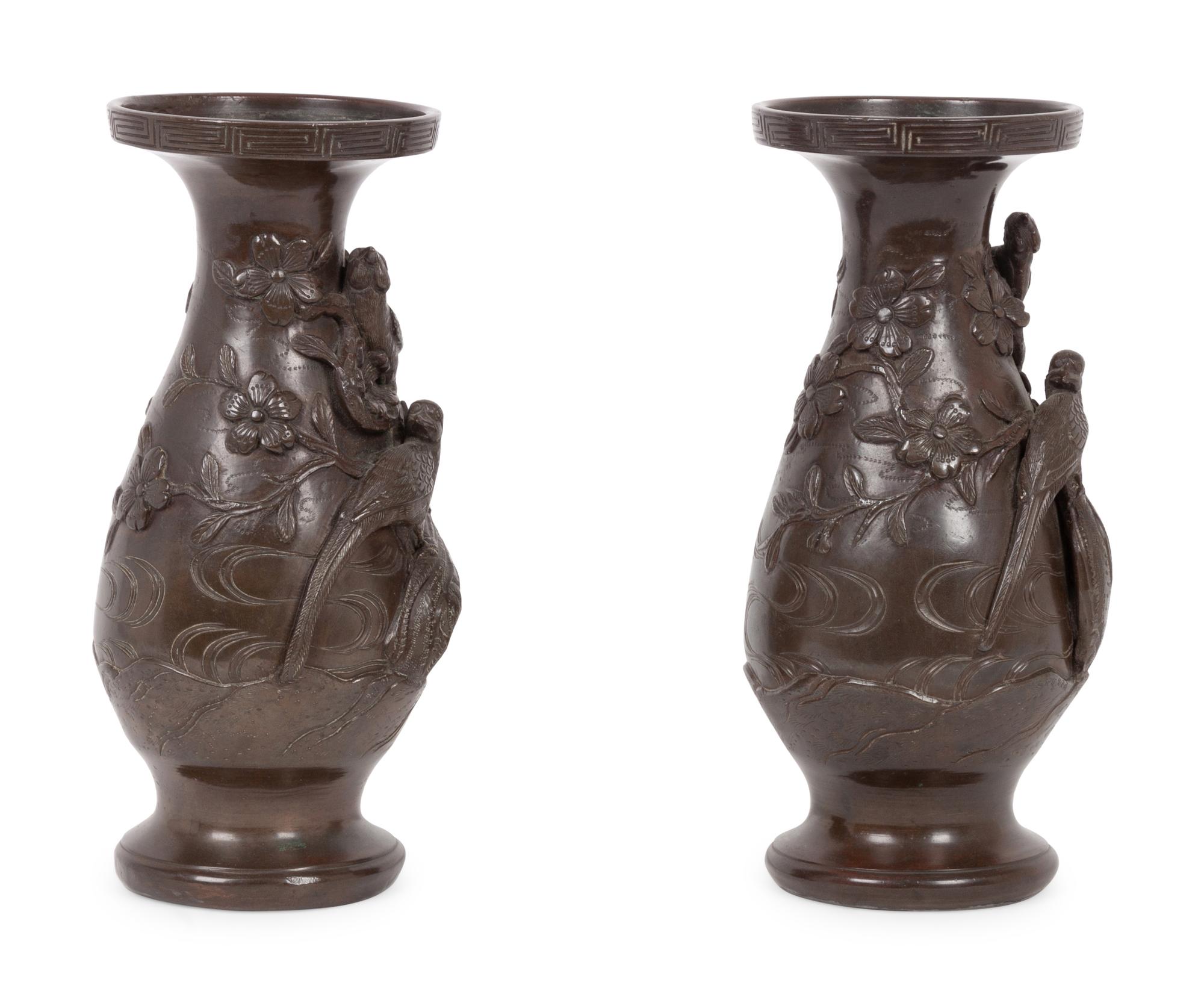 A Pair of Chinese Bronze Vases