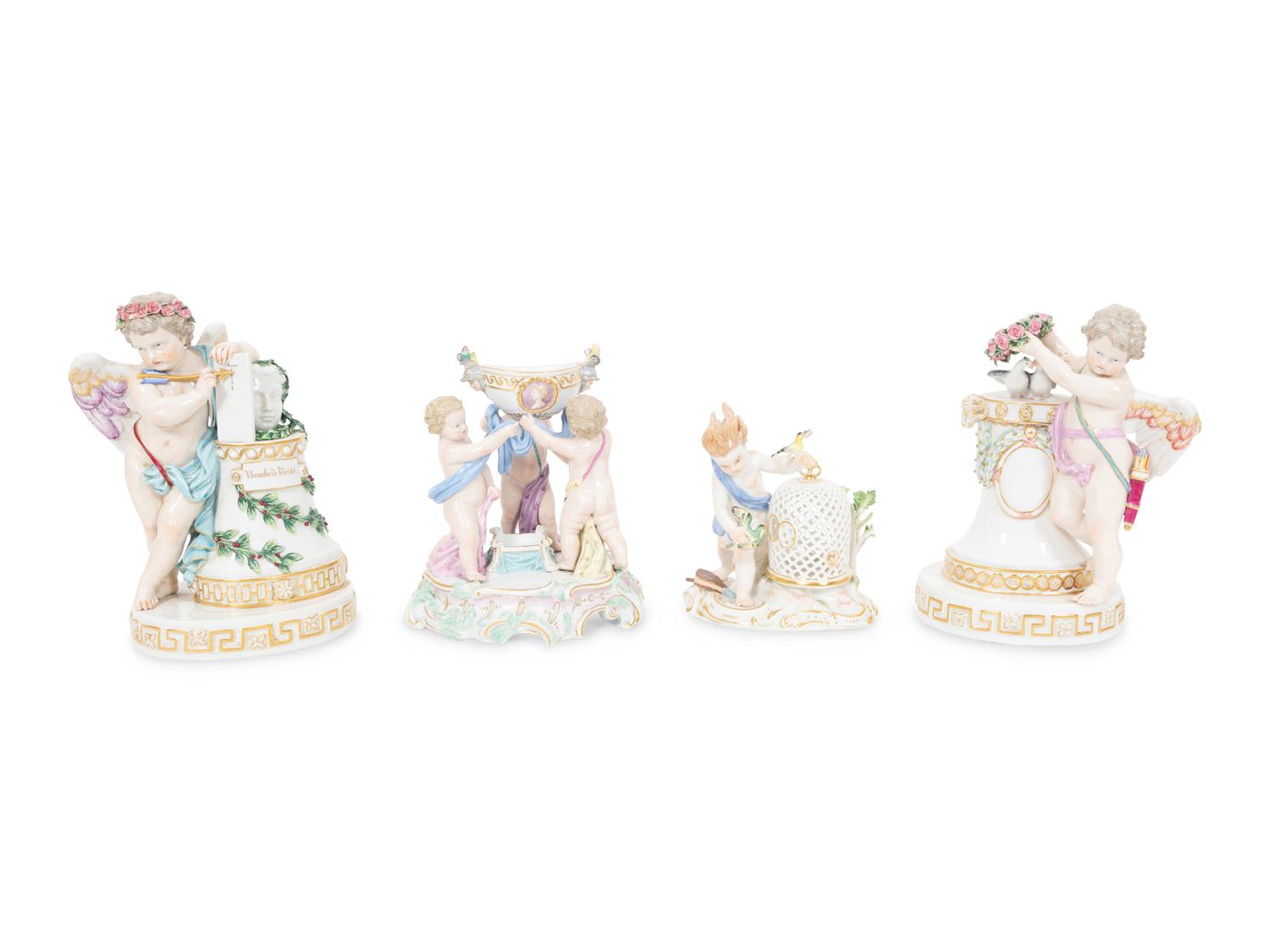 Four Meissen Porcelain Figurines