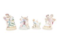 Four Meissen Porcelain Figurines