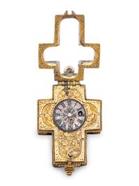 A French Gilt-Bronze Cruciform Pendant Watch