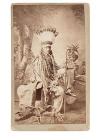 [NATIVE AMERICANS]. CHOATE, John N. (1848-1902), photographer. 2 photographs, incl. boudoir card of Cheyenne student White Buffalo. [Carlisle, PA], ca 1881.