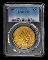 A United States 1862 Liberty Head $20 Gold Coin
