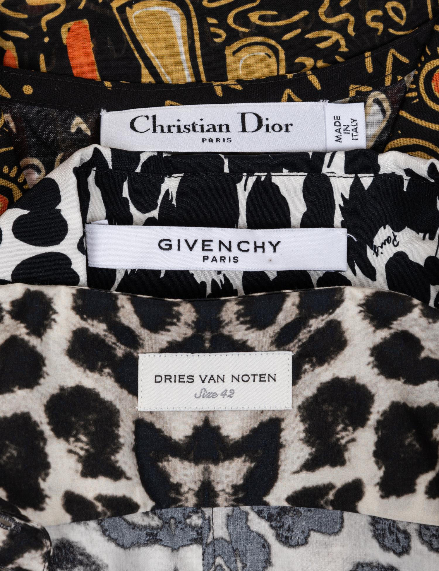 Three Designer Shirts: Christian Dior, Dries Van Noten, Givenchy, 2010-20s