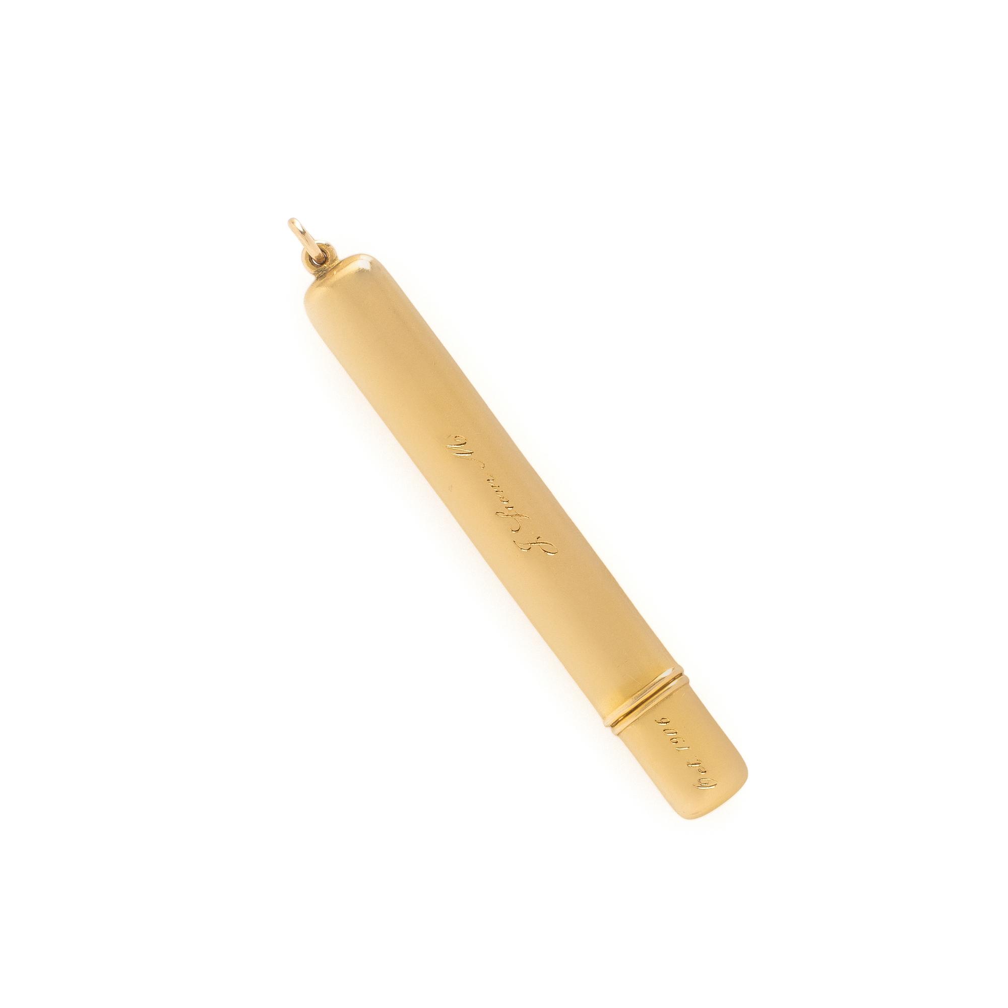 John Jacob Astor IV's Battin & Co., Yellow Gold, Diamond, and Sapphire Pencil Case