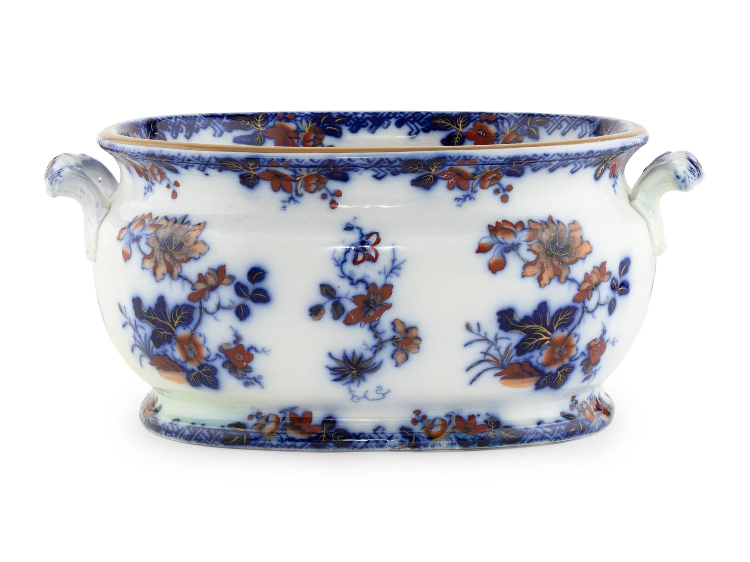 An English Transfer Decorated Stoneware Cistern