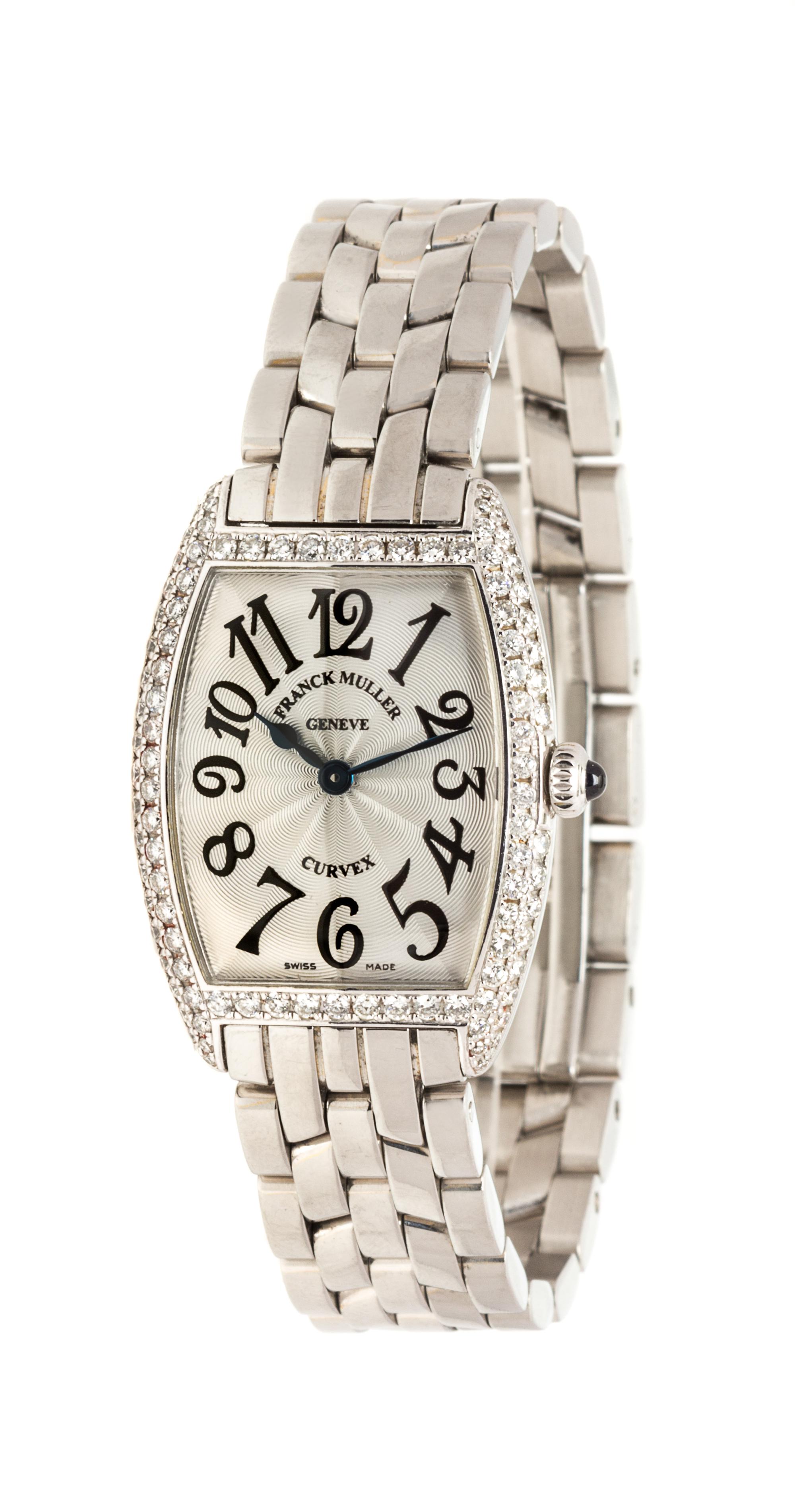 A Stainless Steel and Diamond Ref. 1752 Cintree Curvex Wristwatch, Frank Muller, 45.30 dwts.