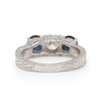 DIAMOND, SAPPHIRE, AND PLATINUM RING