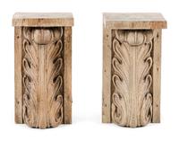 A Pair of Continental Carved Oak Brackets