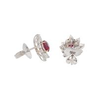 UNHEATED BURMESE RUBY AND DIAMOND EARRINGS