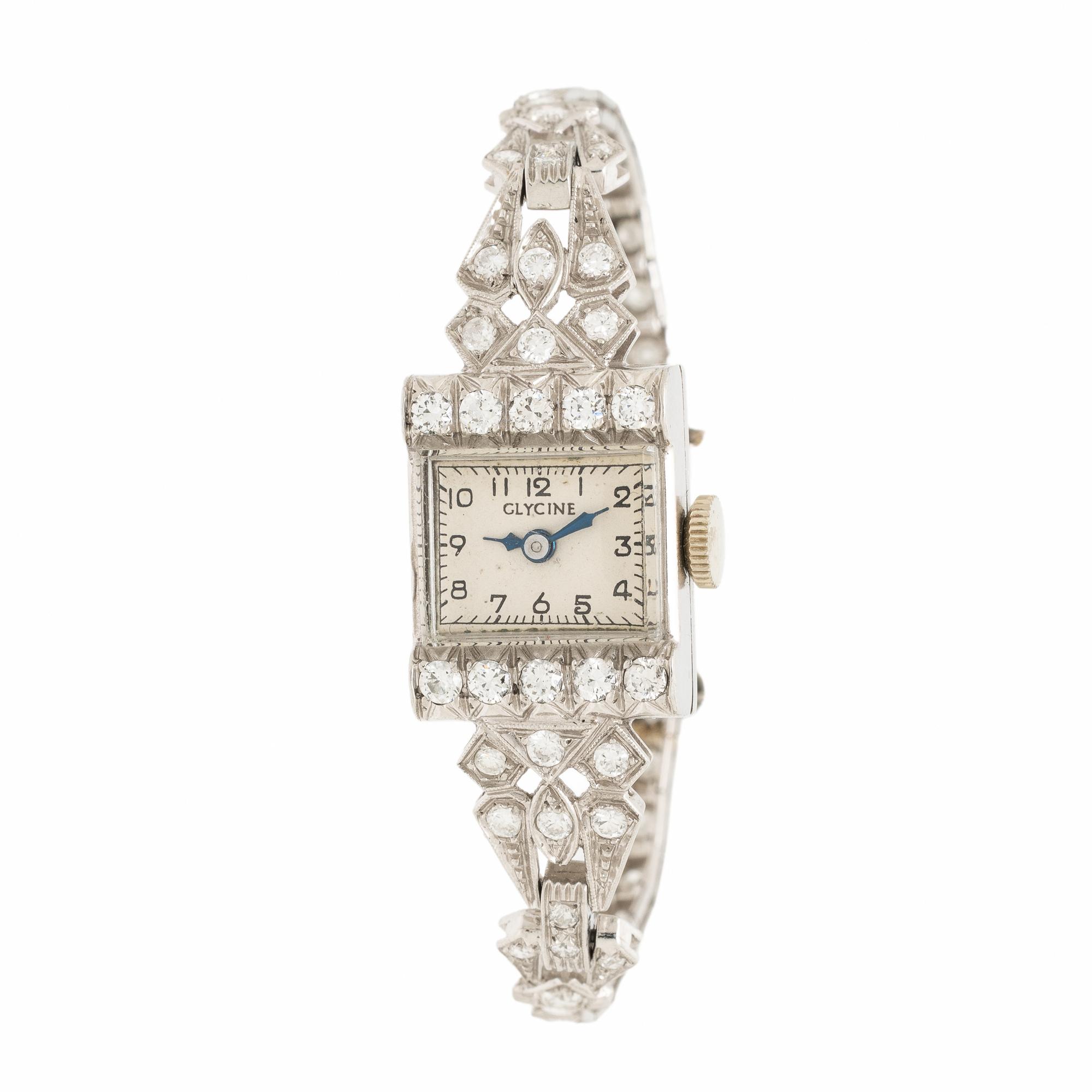 Glycine, Retro, Diamond and Platinum Watch