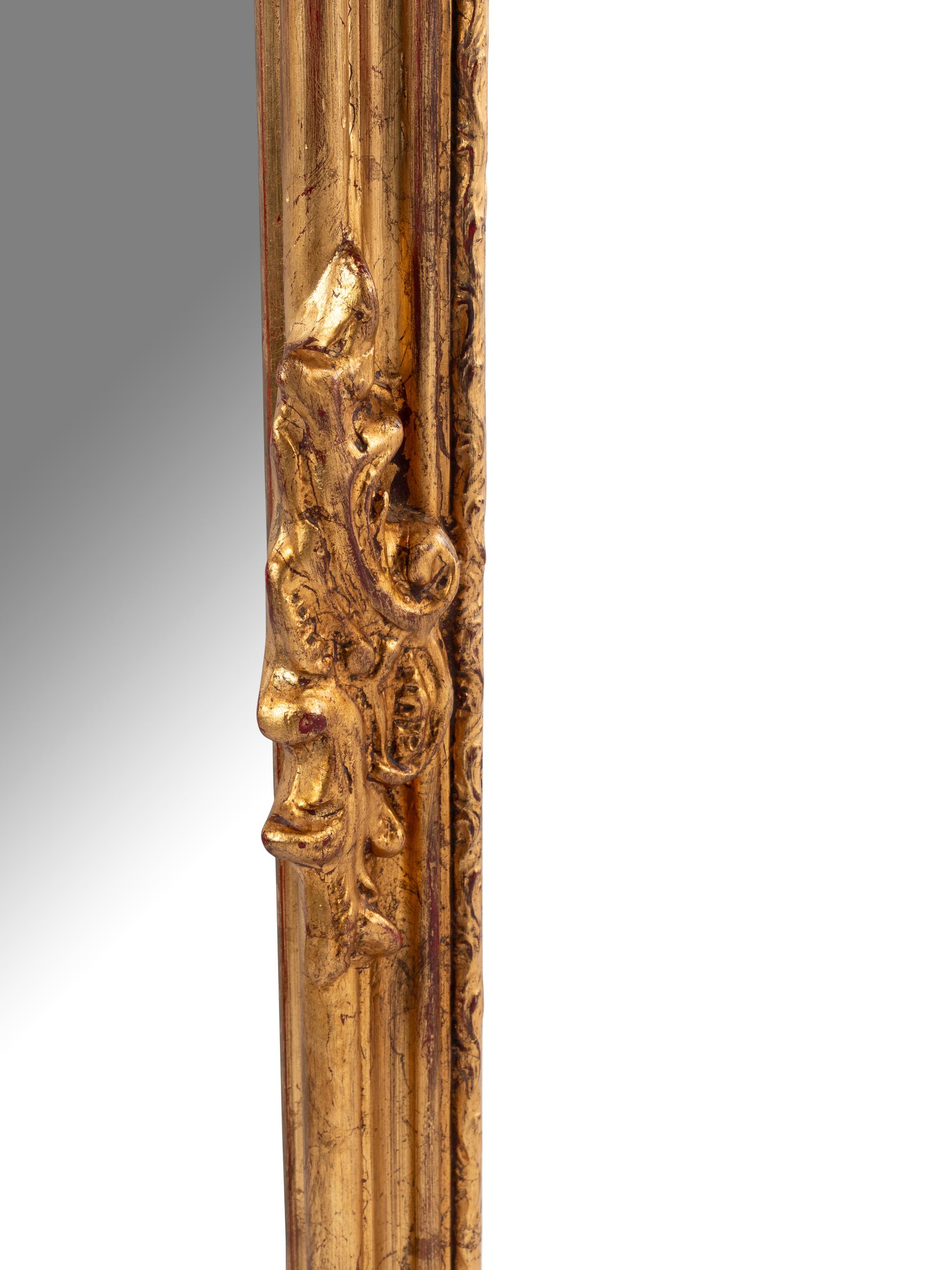 A Pair of Louis XV Style Gilded Pier Mirrors