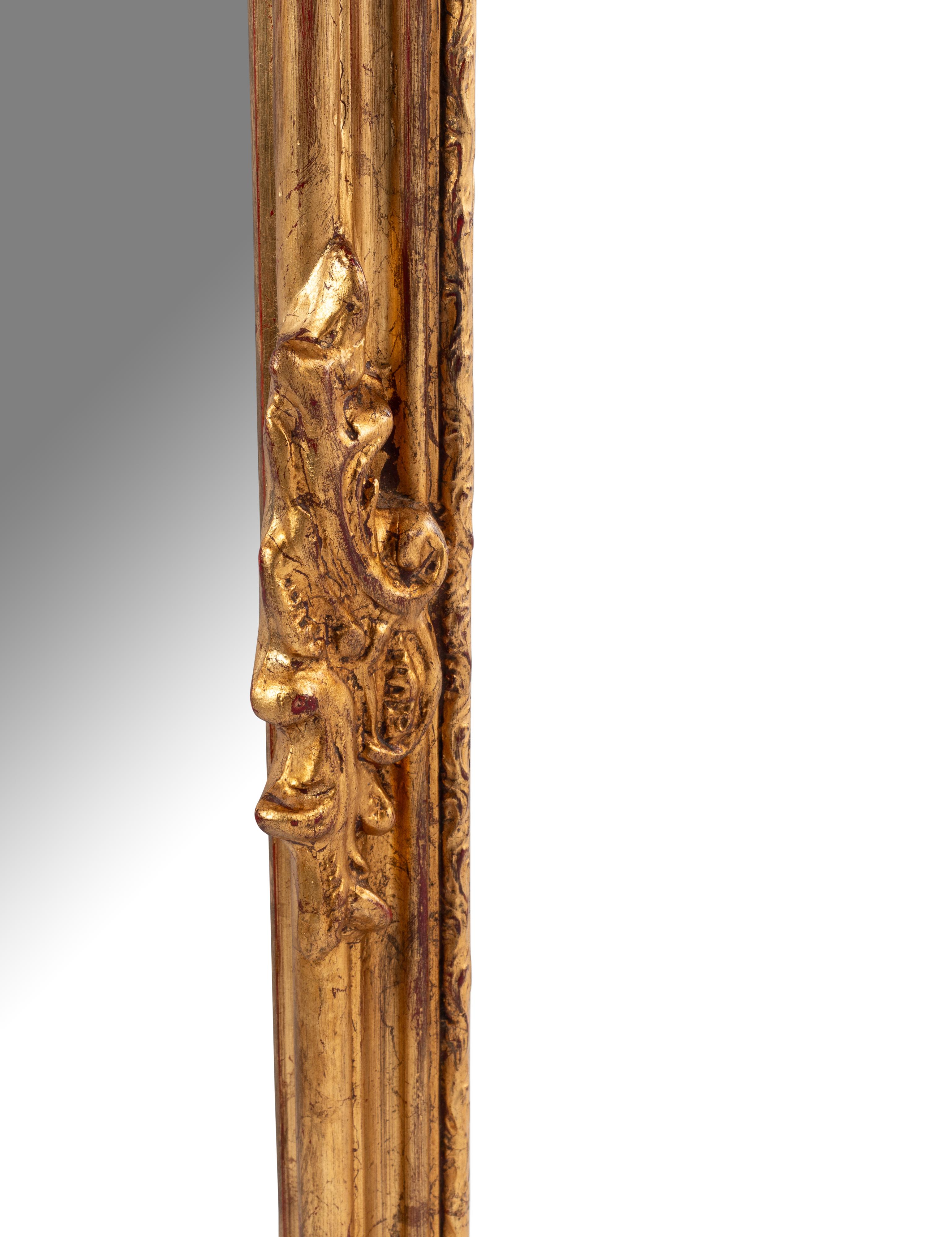 A Pair of Louis XV Style Gilded Pier Mirrors