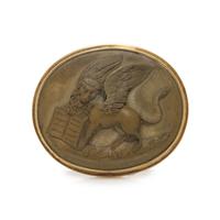 YELLOW GOLD AND LAVA CAMEO BROOCH