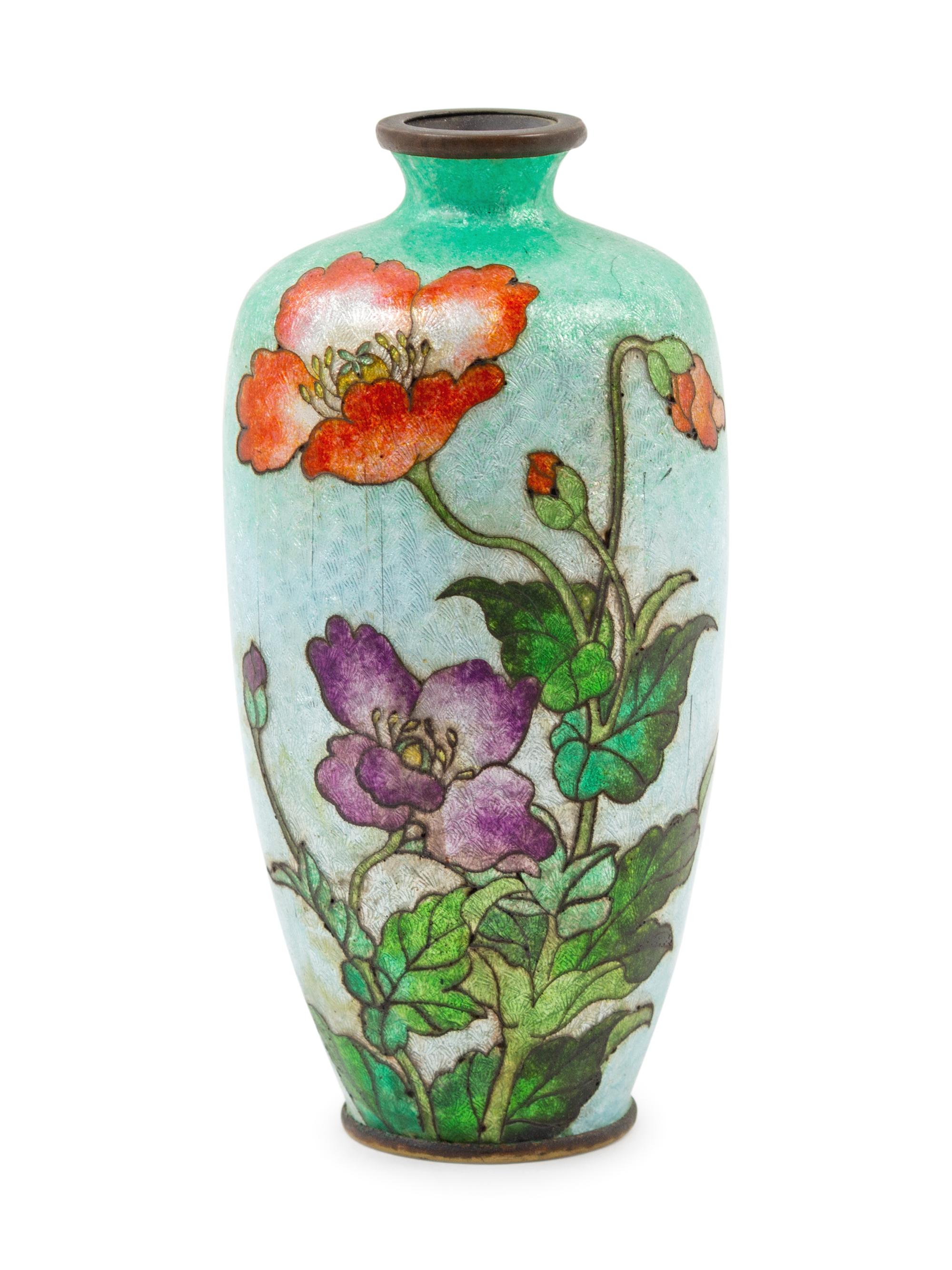 A Group of Seven Japanese Cloisonné Enamel Vases