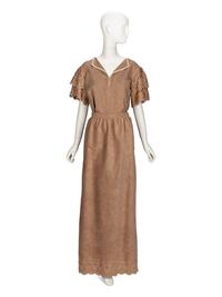 Giorgio di Sant' Angelo, Taupe Blouse & Skirt Ensemble
