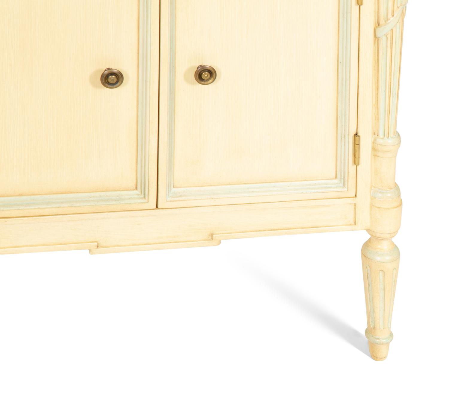 A Pair of Louis XVI Style Painted Bedside Cabinets by Julia Gray