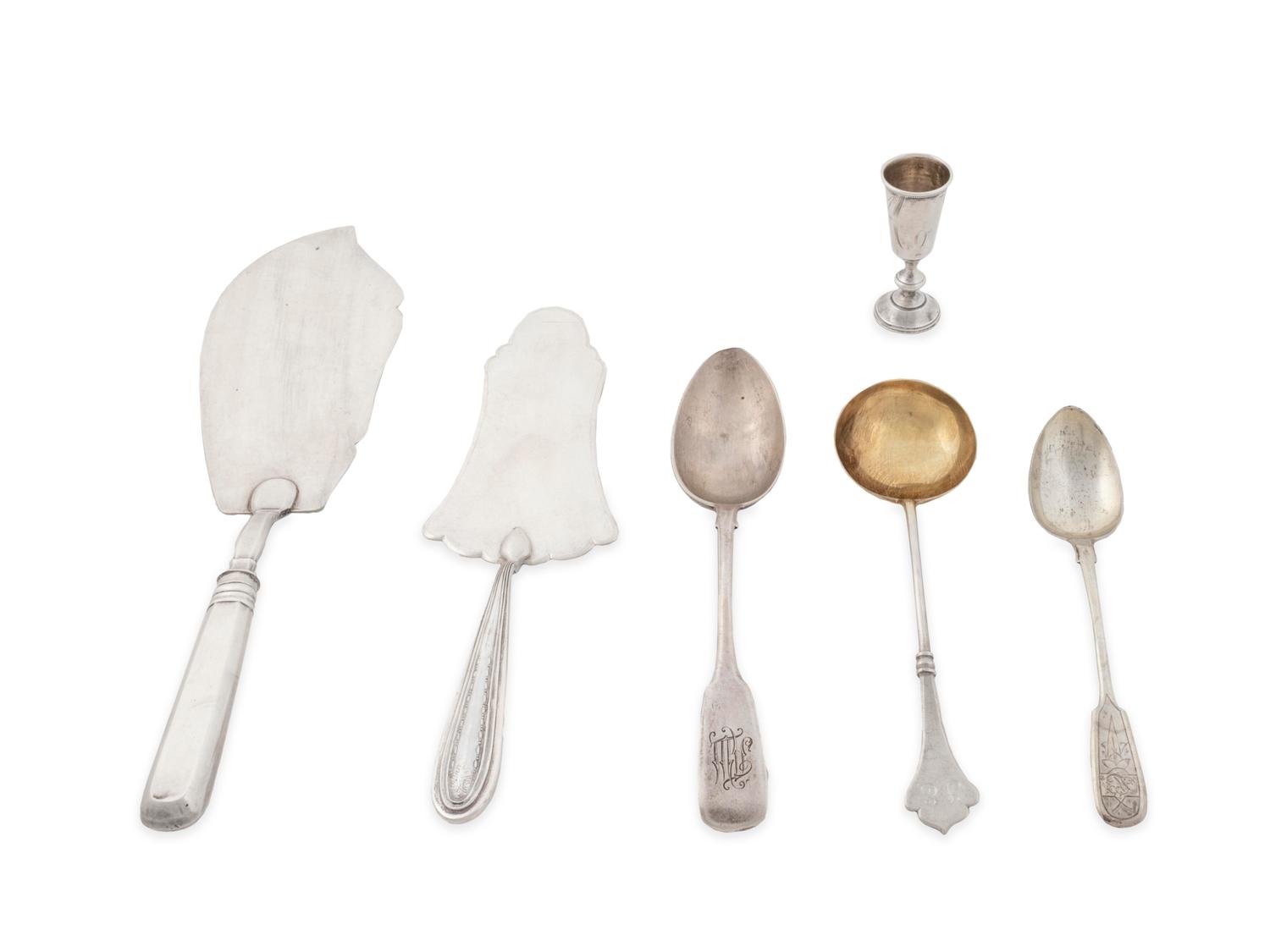 A Group of Russian Silver Flatware
