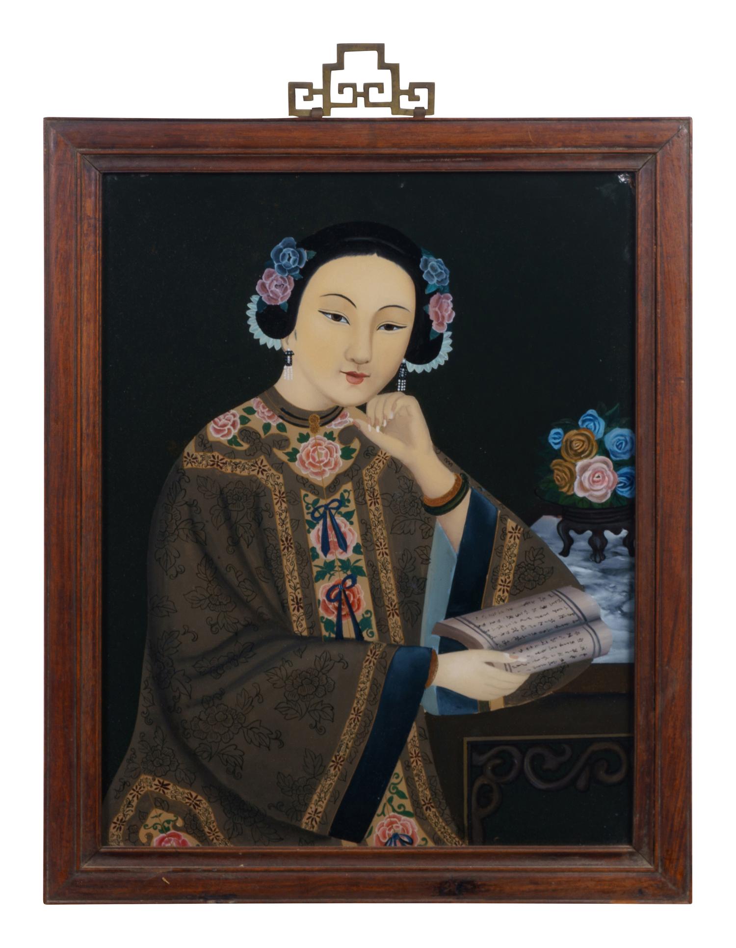 Two Reverse Paintings on Glass