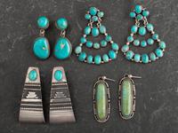 Navajo Silver and Turquoise Post Earrings