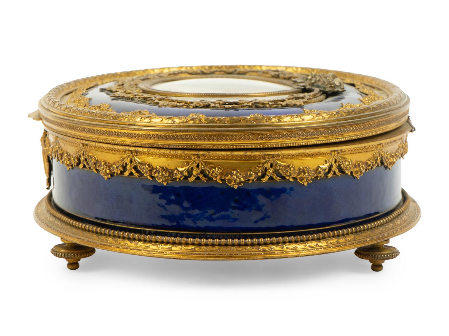 A French Gilt Metal and Enamel Table Casket with Portrait Medallion — 19TH CENTURY