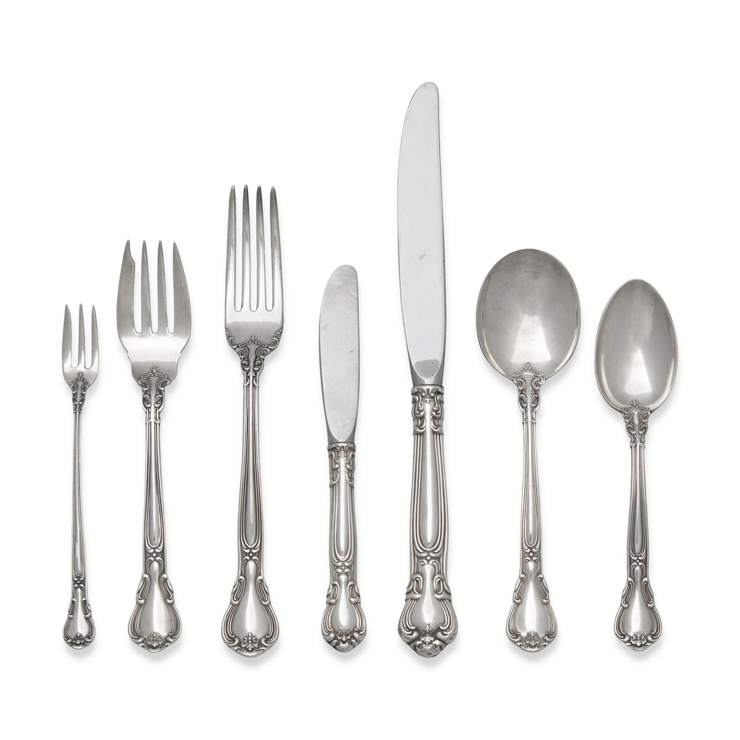 An Assembled Set of Sterling Silver Flatware in the "Chantilly" Pattern