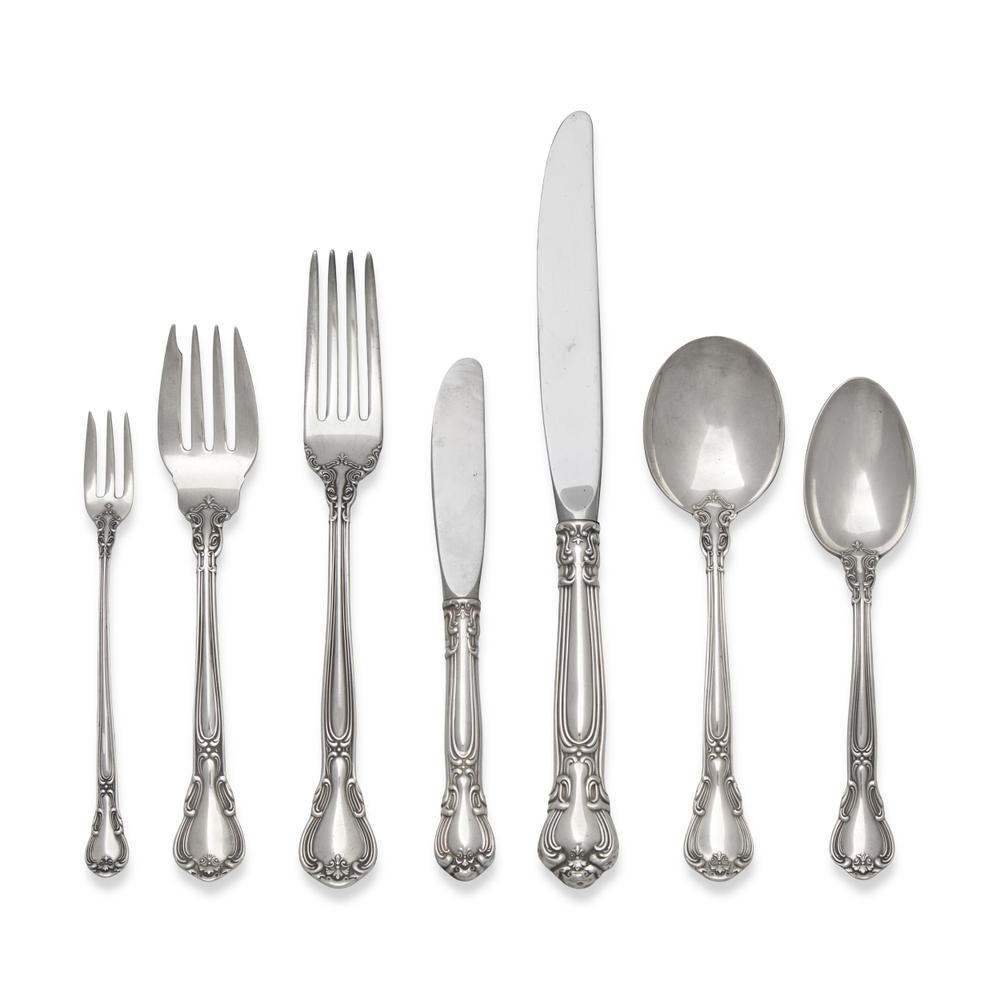 An Assembled Set of Sterling Silver Flatware in the "Chantilly" Pattern
