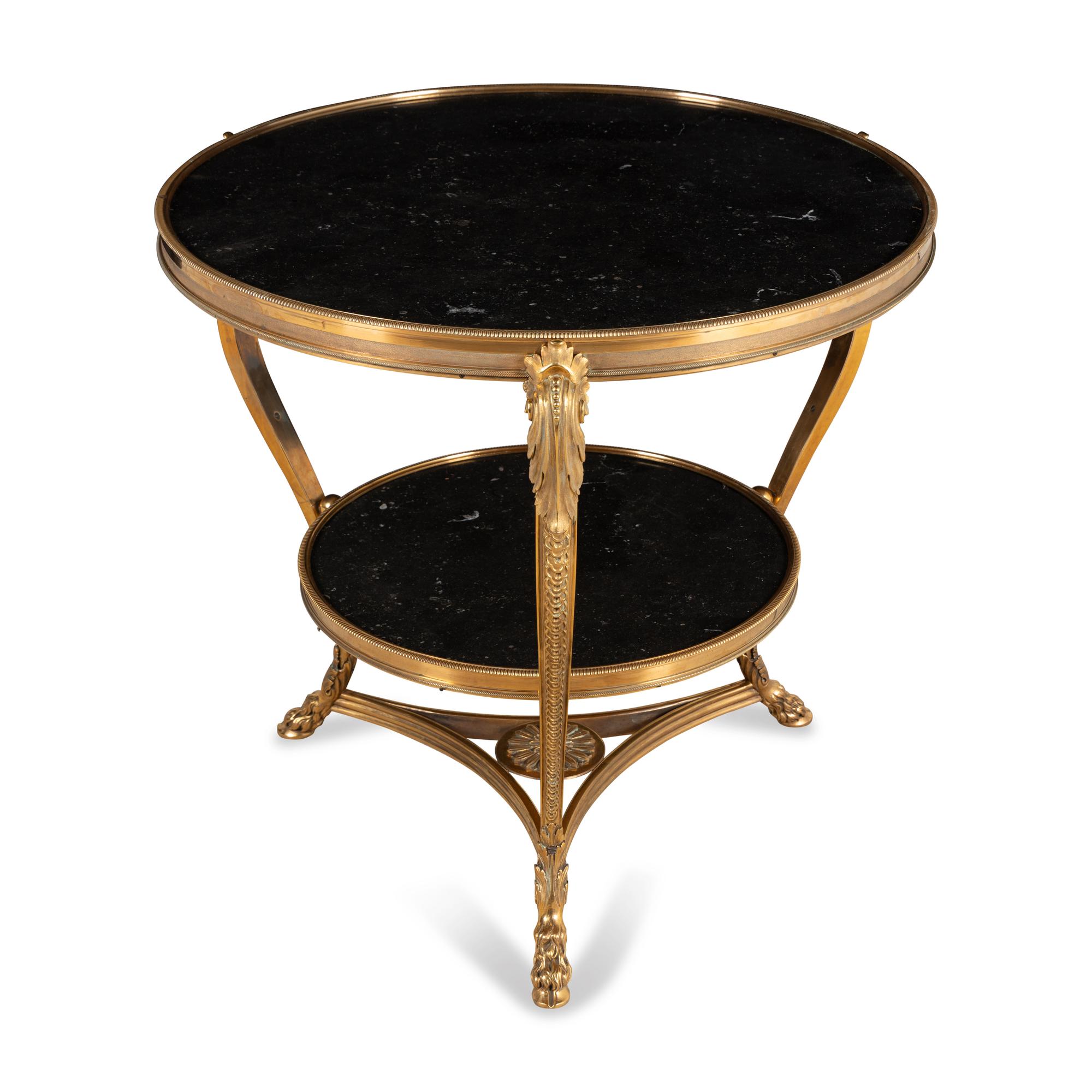 A French Gilt Bronze and Marble Guéridon