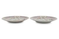 A Pair of Chinese Export Famille Rose Porcelain Plates