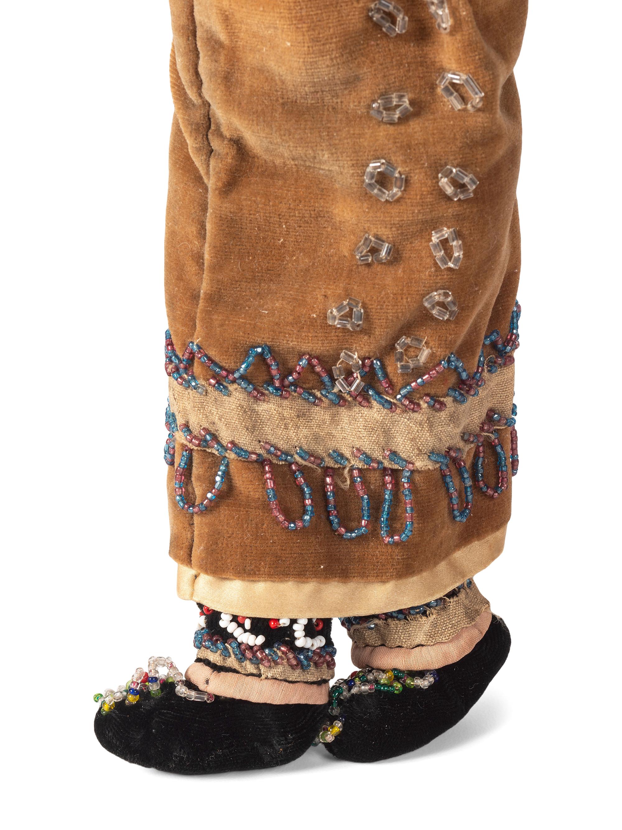 Haudenosaunee Corn Husk Female Doll AND Anishinaabe Beaded Doll