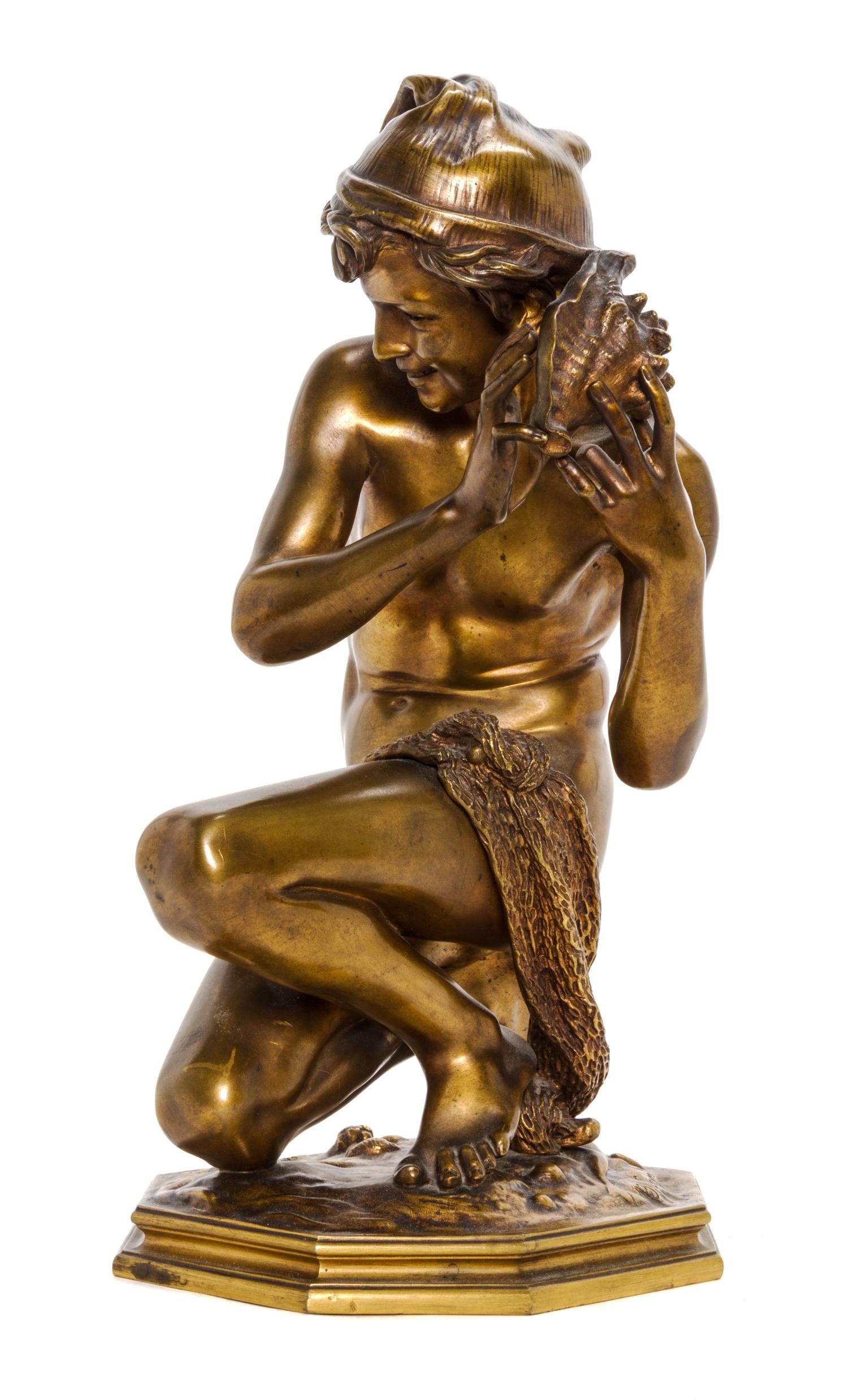 A French Bronze Figure, JEAN-BAPTISTE CARPEAUX (1827-1875), 19TH CENTURY, Height 13 1/2 inches. — JEAN-BAPTISTE CARPEAUX (1827-1875), 19TH CENTURY,