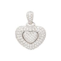 FRENCH, WHITE GOLD AND DIAMOND HEART PENDANT