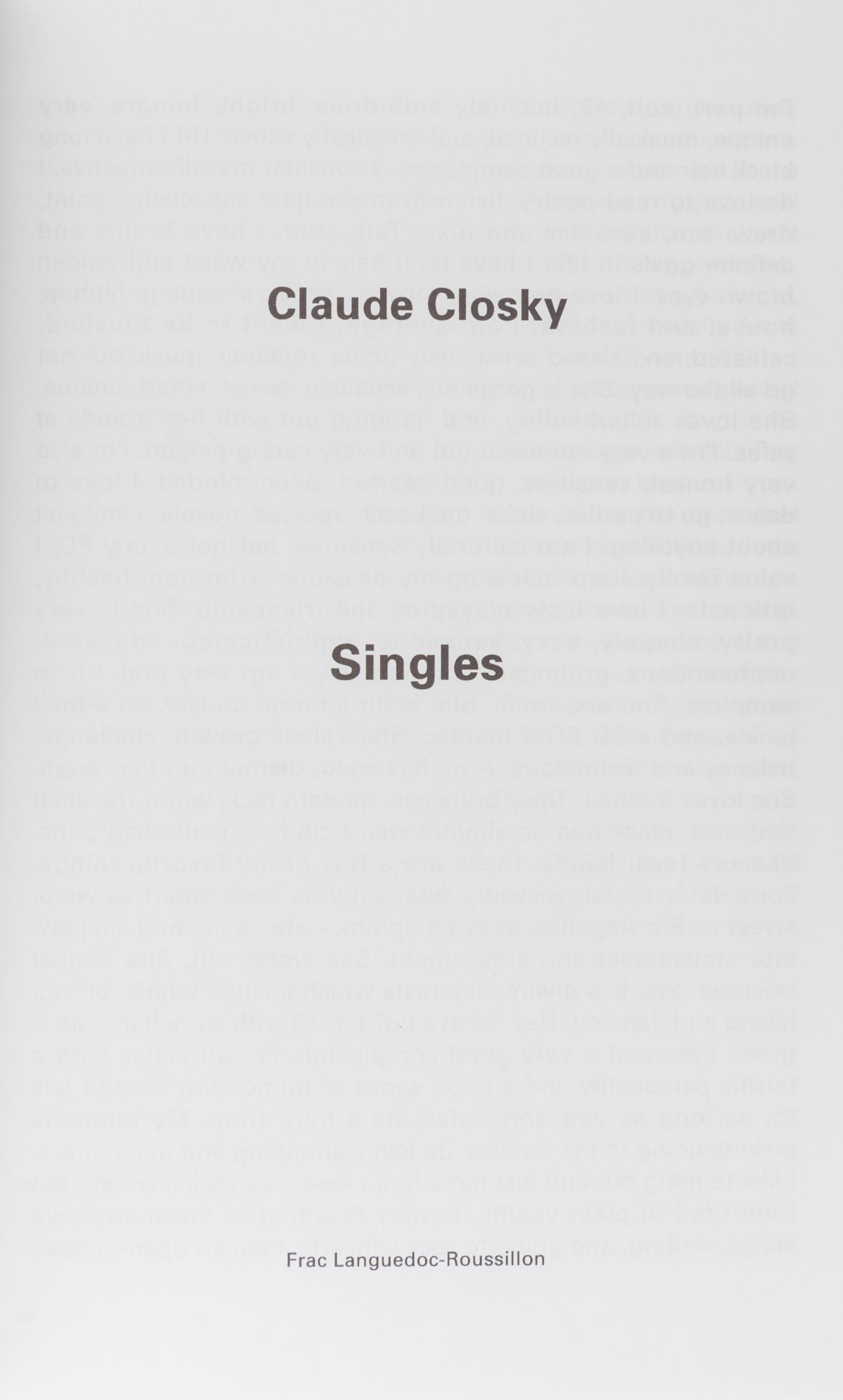 CLOSKY, CLAUDE A group of eight works.