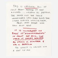 Harry Bertoia (American, 1915-1978) Untitled Drawing (Original Bill of Sale from Bertoia to Ben Mangel)