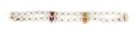 An 18 Karat Yellow Gold, Rock Crystal, Diamond and Multigem Bracelet, 19.20 dwts.