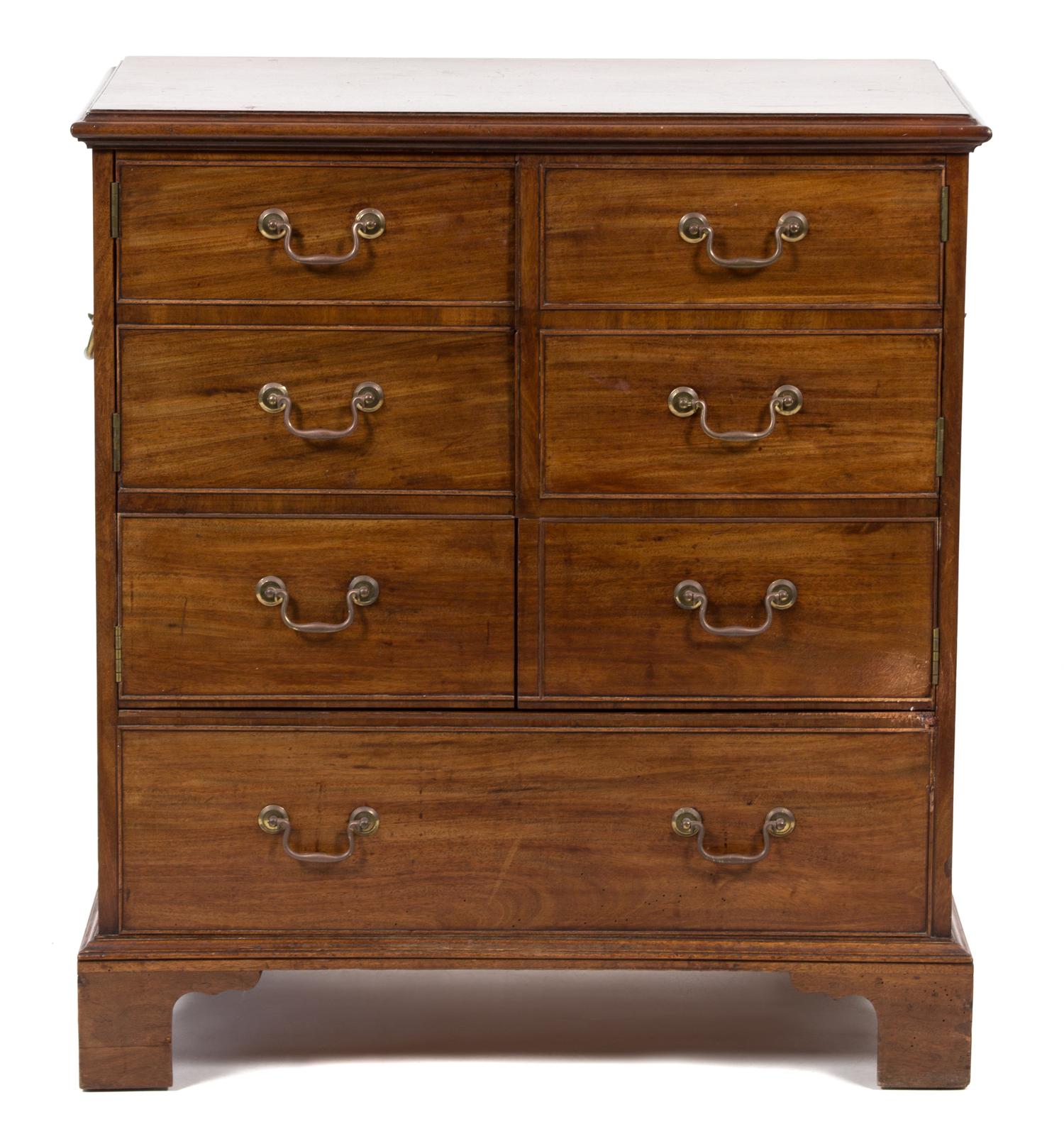 A George II Style Two Door Cabinet Height 35 1/4 x width 33 3/4 x depth 19 inches. — 20TH CENTURY