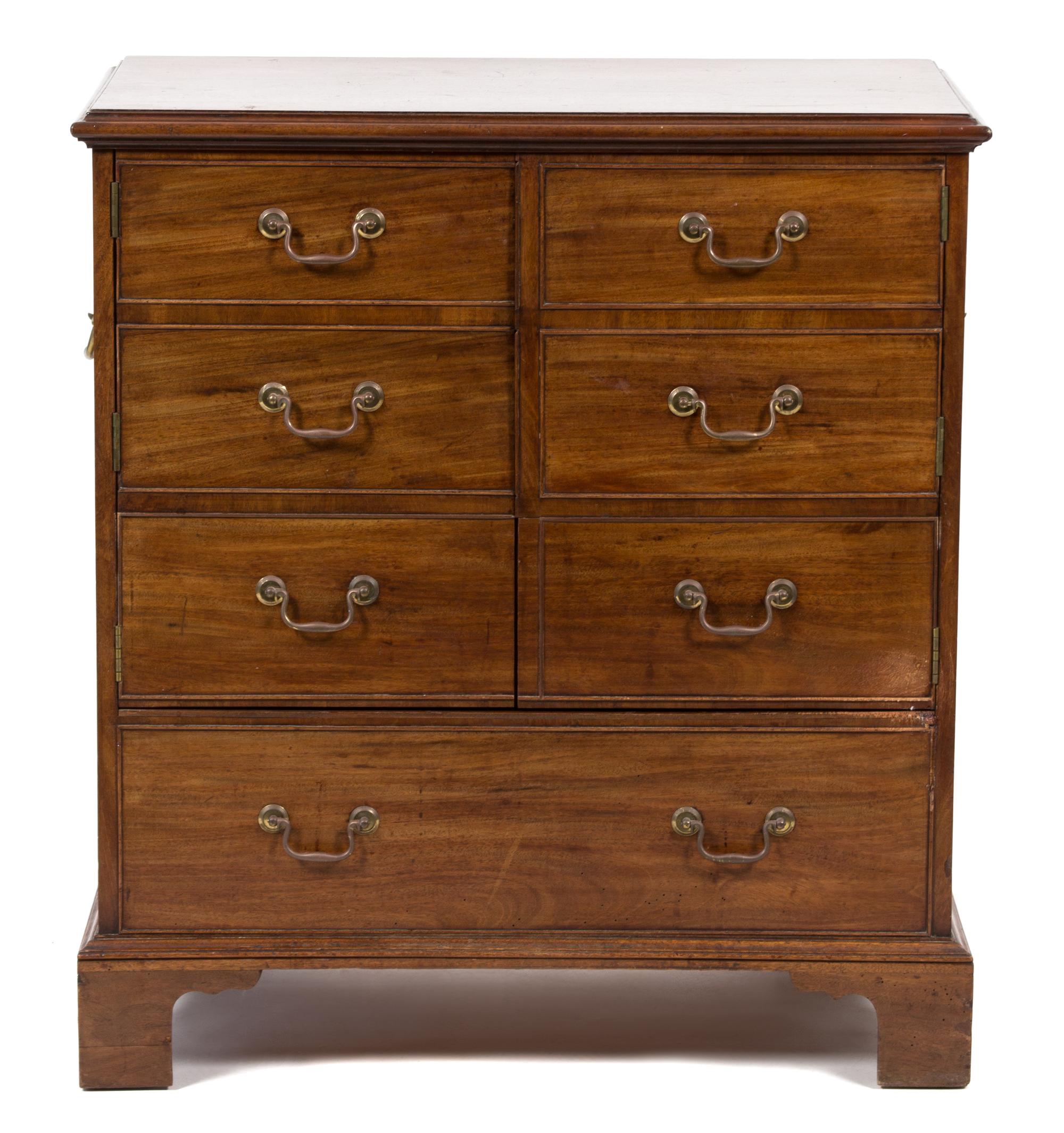 A George II Style Two Door Cabinet Height 35 1/4 x width 33 3/4 x depth 19 inches. — 20TH CENTURY