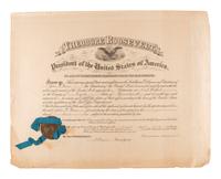 [POLITICS]. A group of presidential postmaster appointments signed by Grover CLEVELAND, William McKINLEY, and Theodore ROOSEVELT.