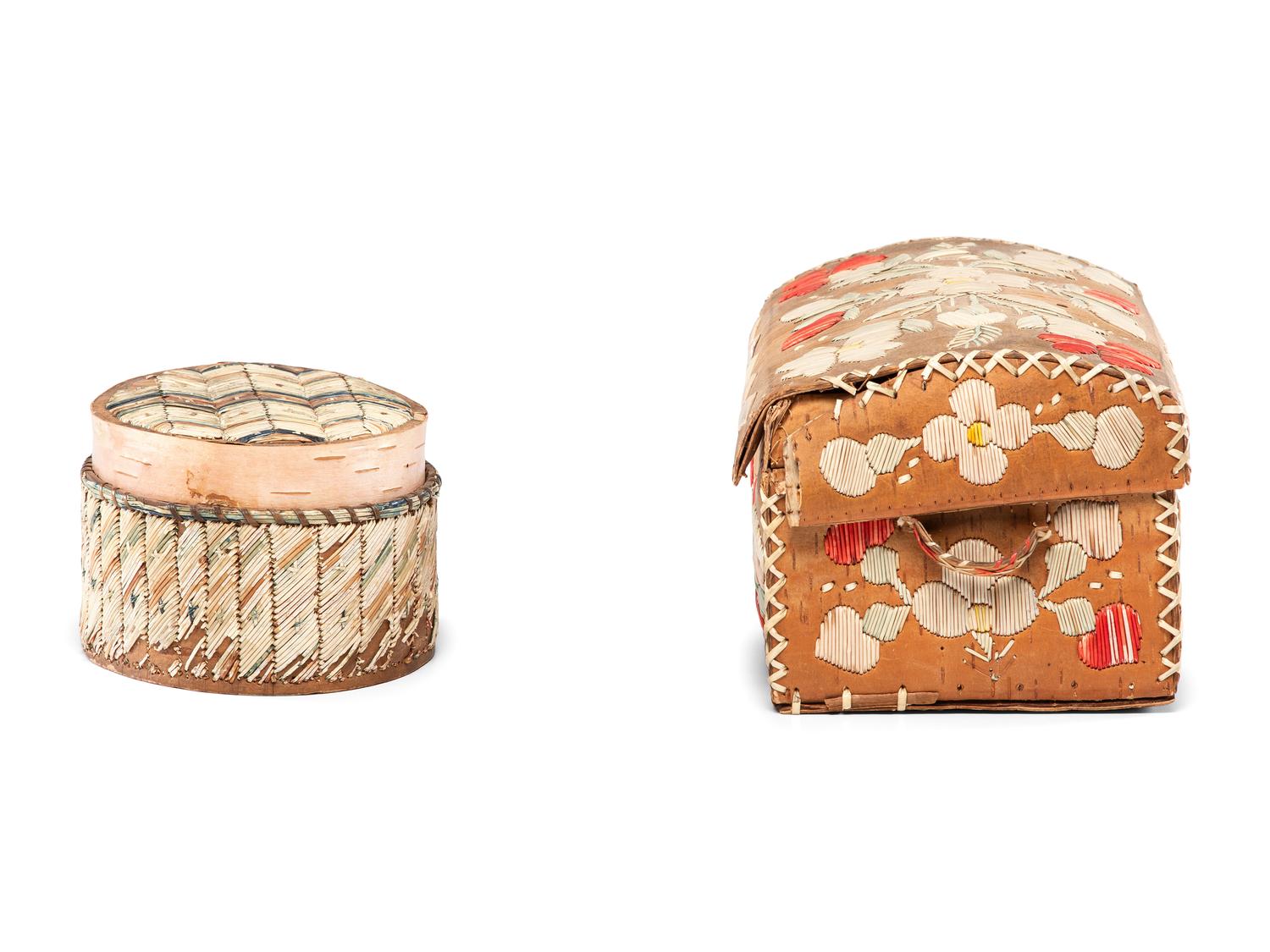 Great Lakes Quilled Birchbark Boxes