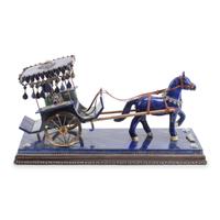 A Jeweled Lapis Lazuli Model of a Chariot and Horse