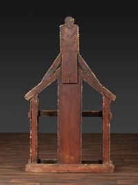 A Folk Art Cork and Wood Umbrella Stand