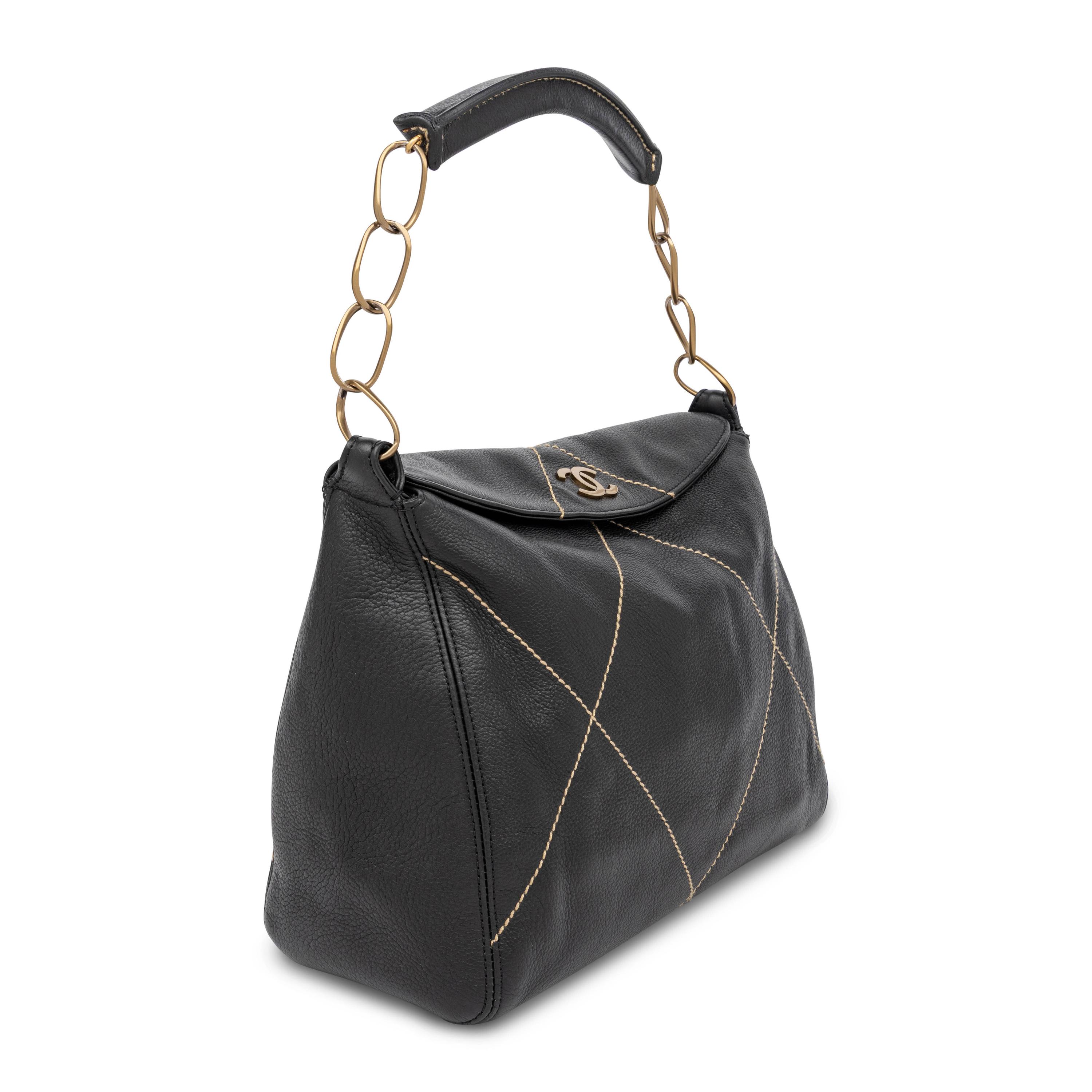 Chanel, Wild Stitch Black Leather Tote Bag