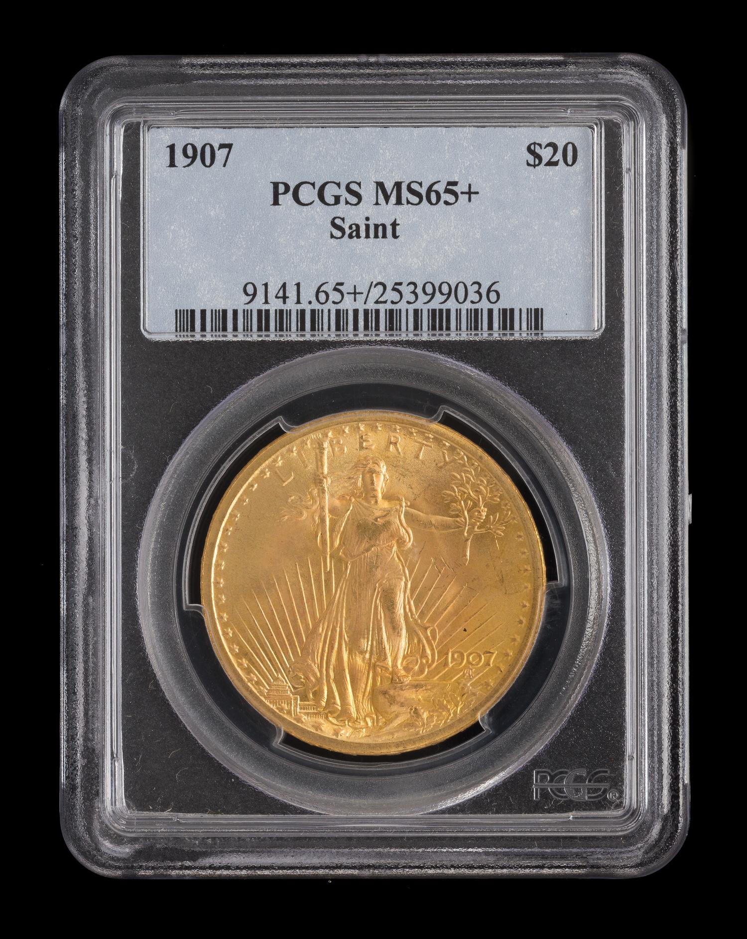 A United States 1907 Saint-Gaudens $20 Gold Coin