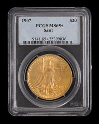 A United States 1907 Saint-Gaudens $20 Gold Coin
