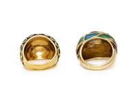 COLLECTION OF YELLOW GOLD AND POLYCHROME ENAMEL RINGS